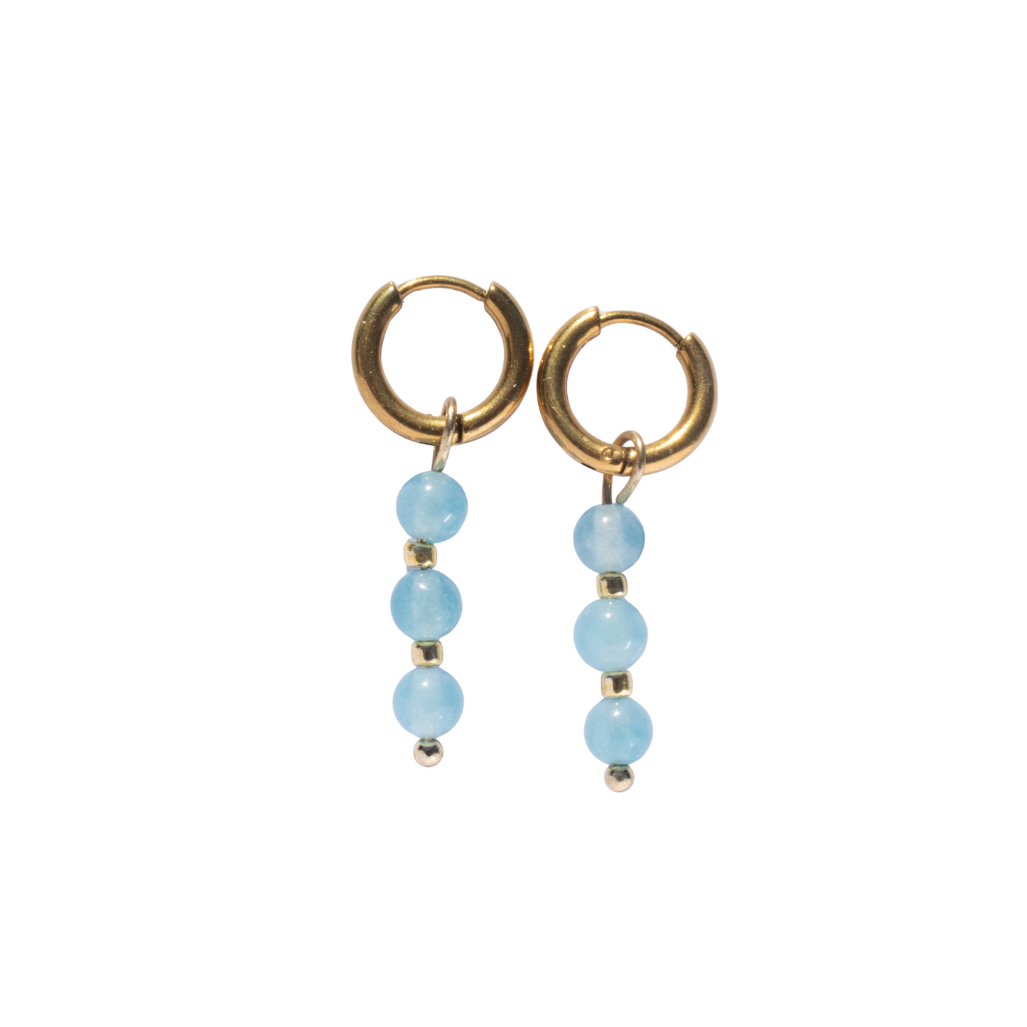 Oorbellen Birthstone maxi goud blauw