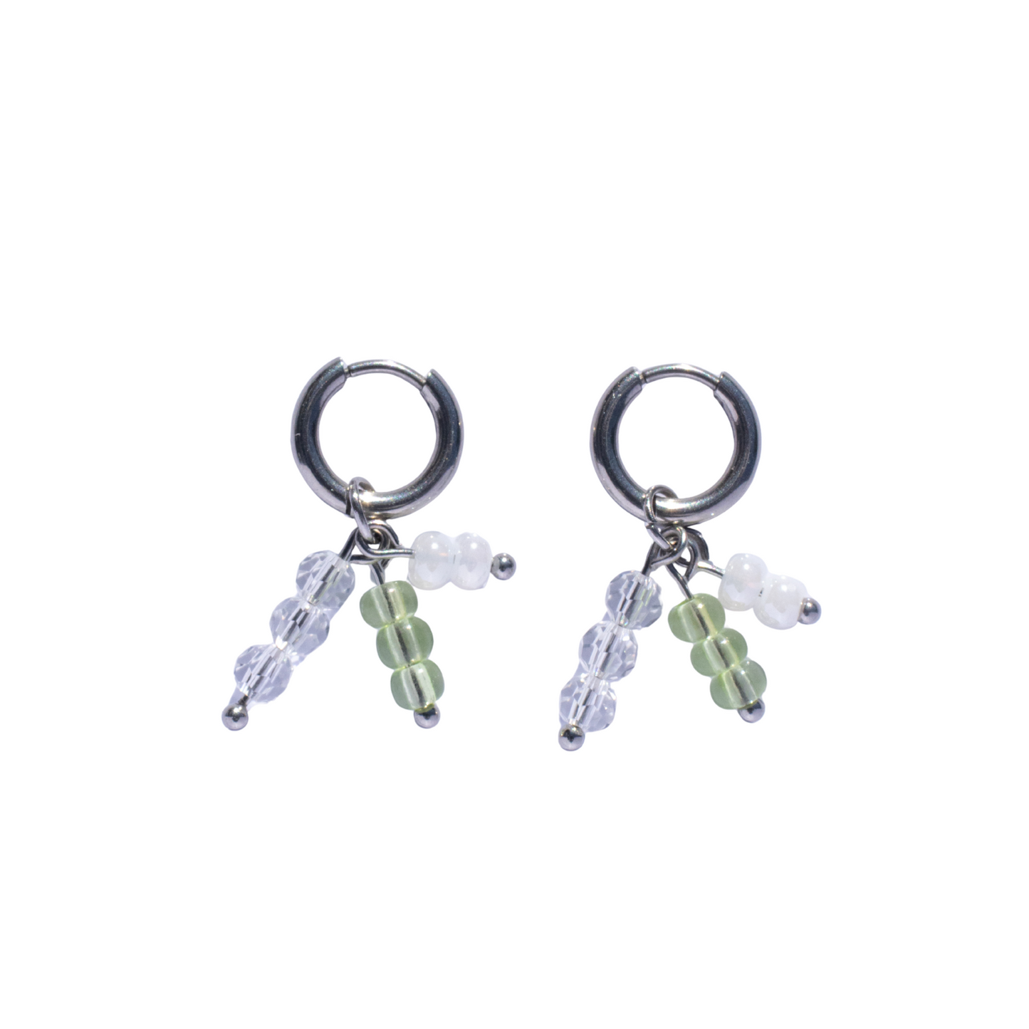 Oorbellen Shining pearl zilver groen