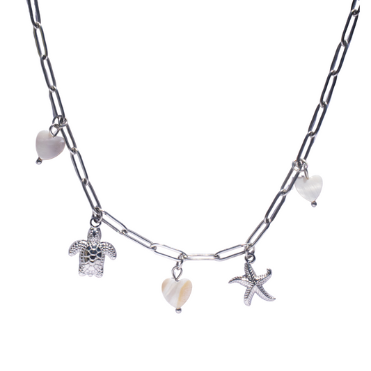 Bedelketting Beach zilver