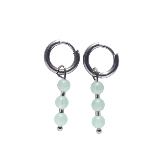 Oorbellen Birthstone maxi zilver groen