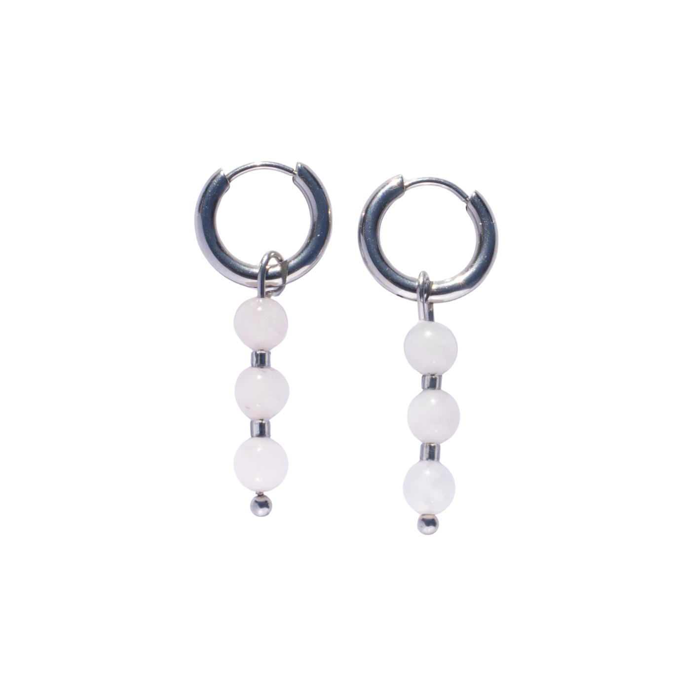 Oorbellen Birthstone Maxi Zilver Roze