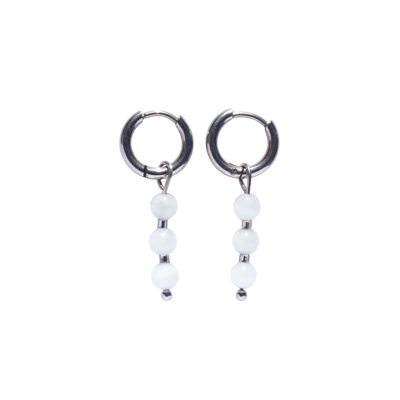 Oorbellen Birthstone Maxi Zilver Wit