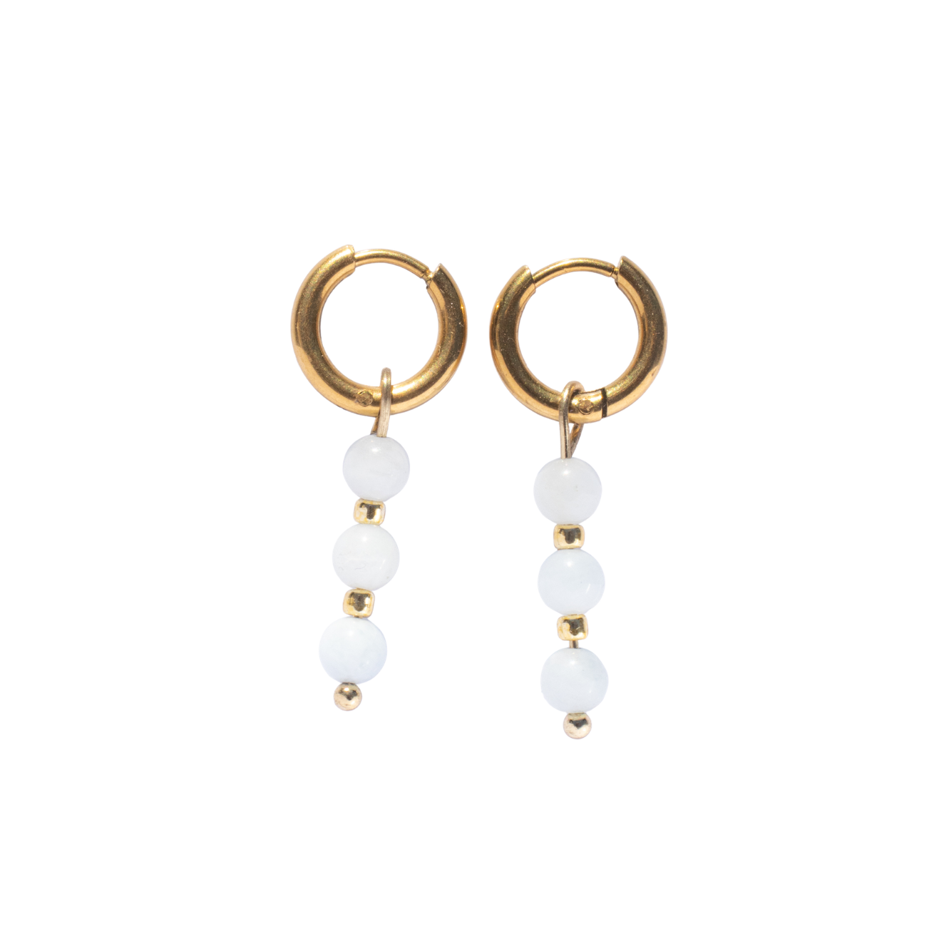 Oorbellen Birthstone Maxi Goud Wit