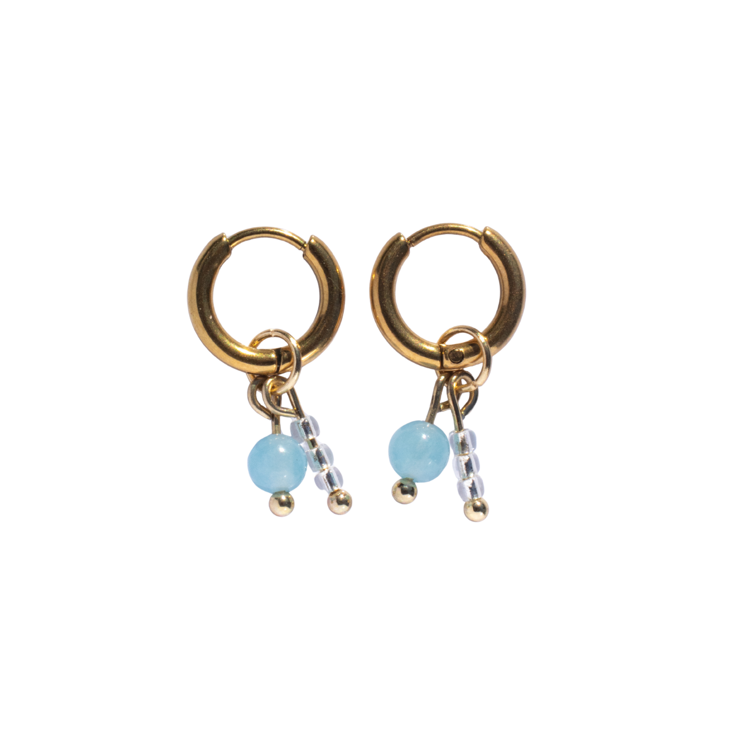 Oorbellen Birthstone Mini Goud Blauw