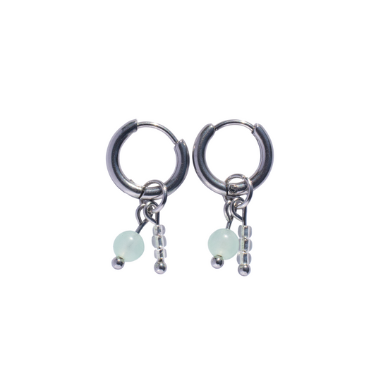 Oorbellen Birthstone mini zilver groen