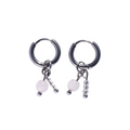 Oorbellen Birthstone Mini Zilver Roze