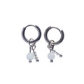 Oorbellen Birthstone Mini Zilver Wit