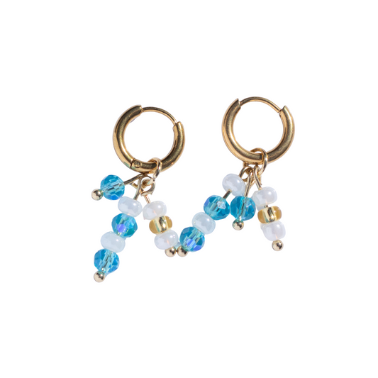 Oorbellen Ibiza Goud blauw