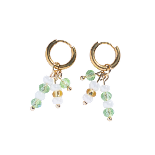 Oorbellen Ibiza goud groen