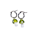 Oorbellen Mushroom Hoops Zilver Groen