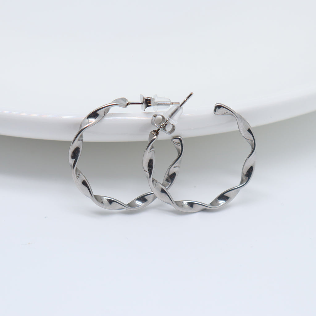 Oorbel Swirl Zilver
