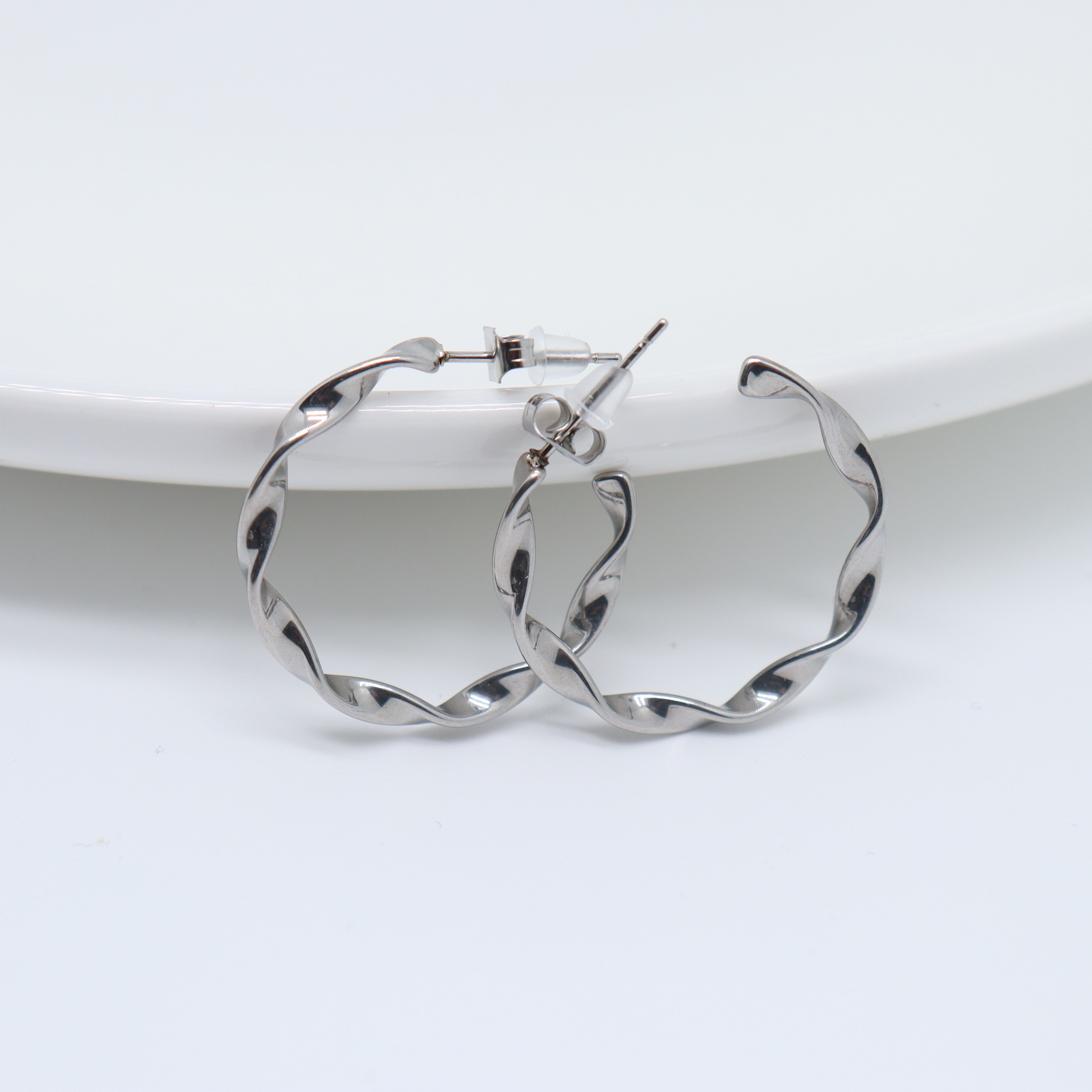 Oorbel Swirl Zilver