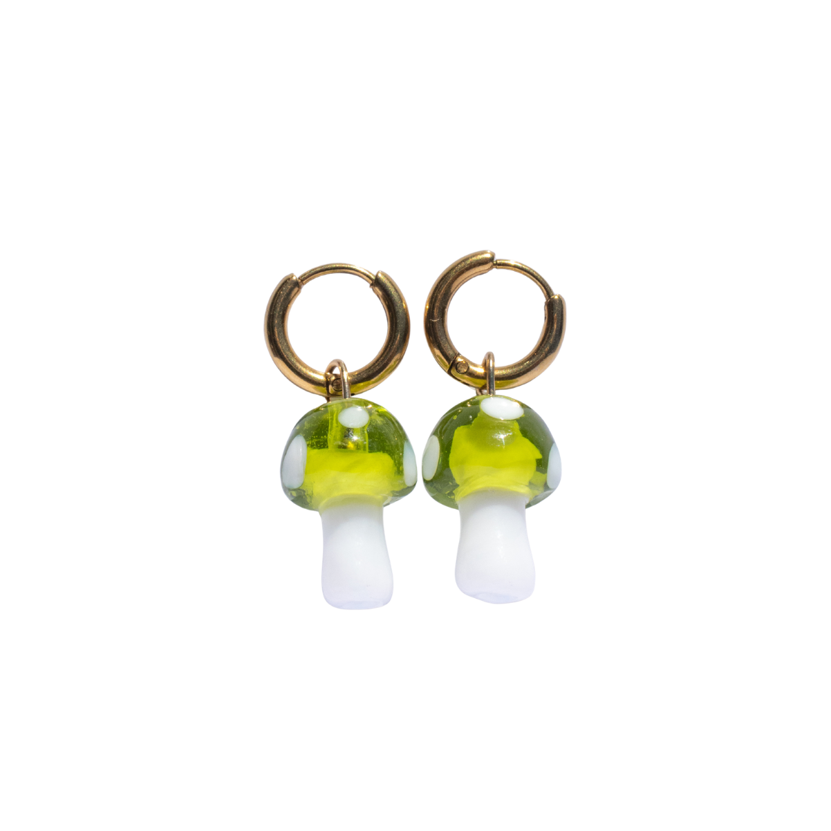 Oorbellen Mushroom Goud Groen