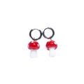 Oorbellen Mushroom Zilver Rood