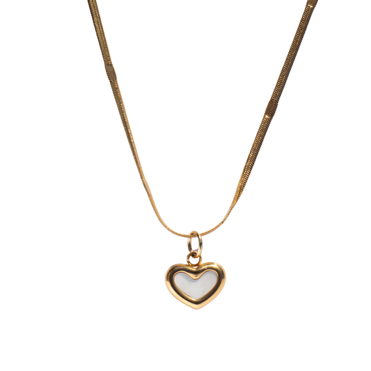 Ketting Pearly heart goud