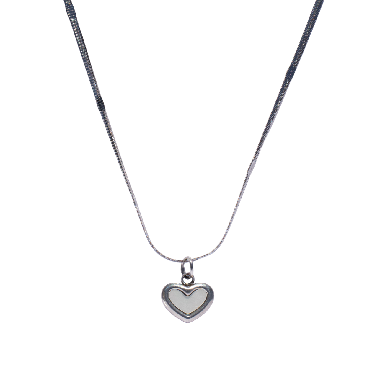 Ketting Pearly heart goud zilver