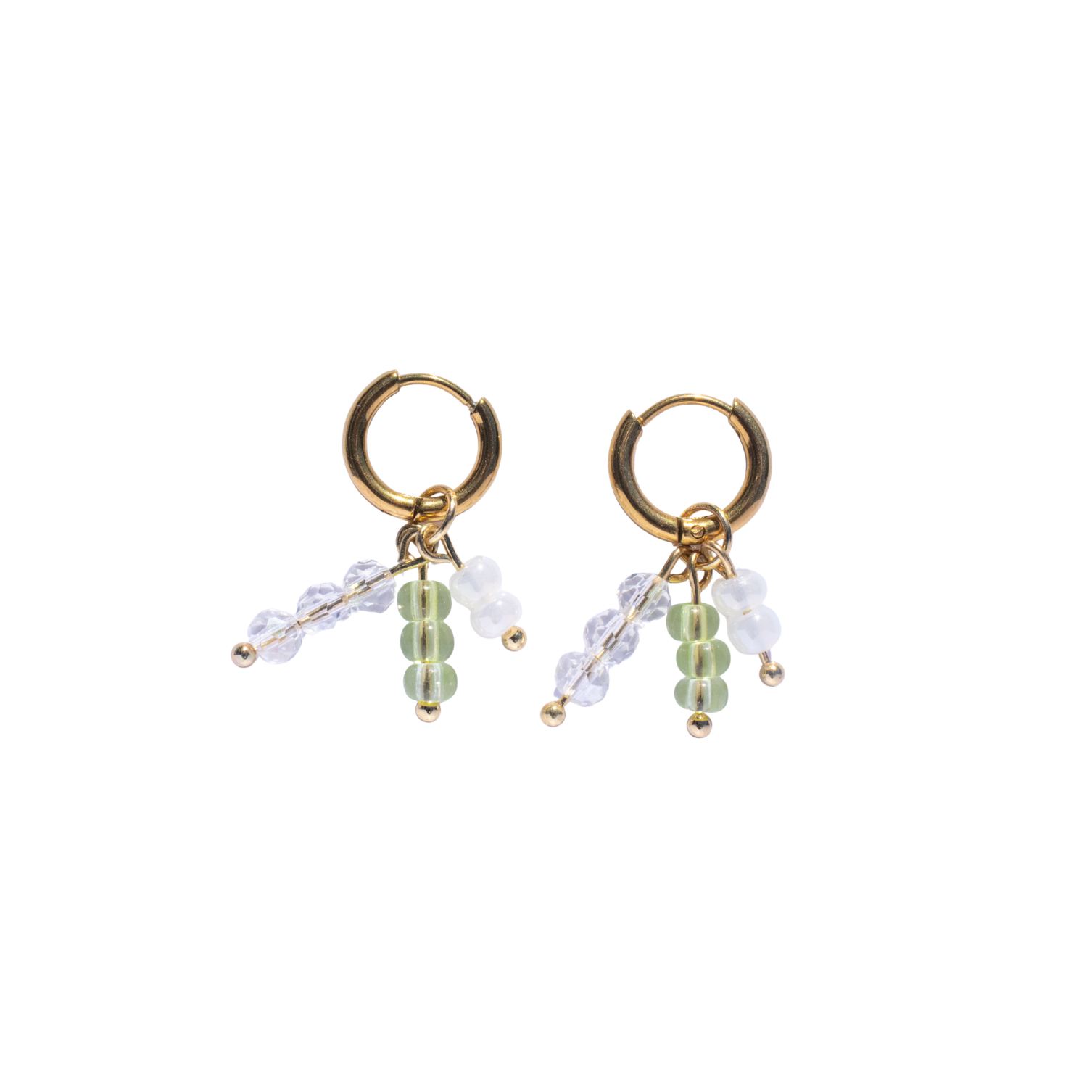 Oorbellen Shining Pearl Goud Groen