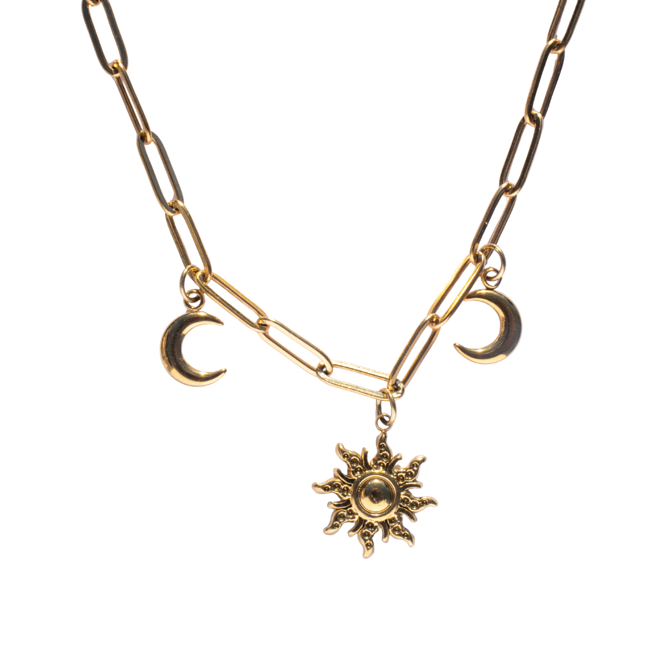 Bedelketting Sun & Moon Goud