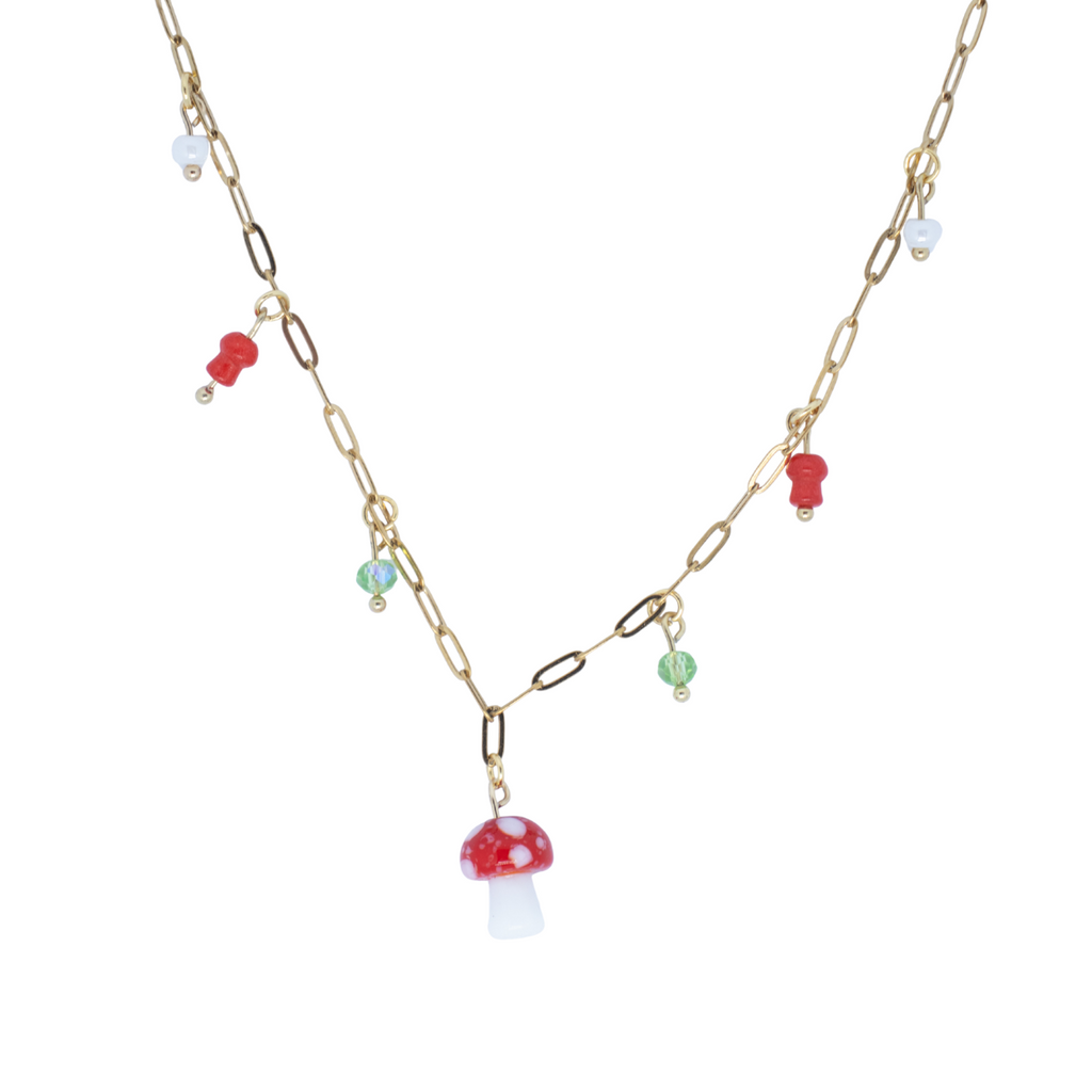 Bedelketting Mushroom Goud