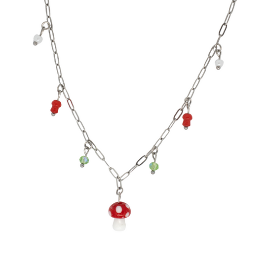 Bedelketting Mushroom zilver